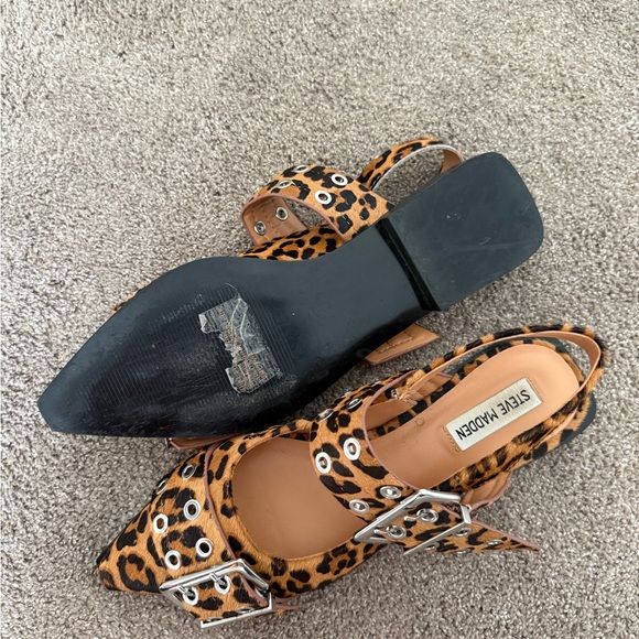 Steve Madden Leopard Buckle Flats - Picture 2 of 3